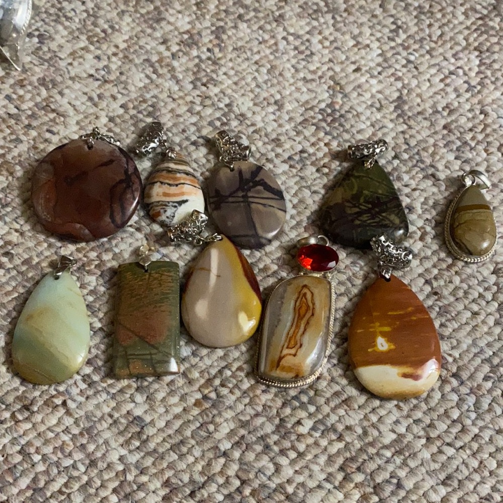 Picture jasper stone pendants